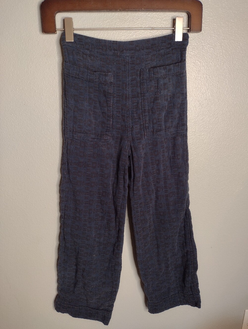 Ace & Jig Blue Checkered Plaid Trousers Pants Cotton Small Lagenlook Y
